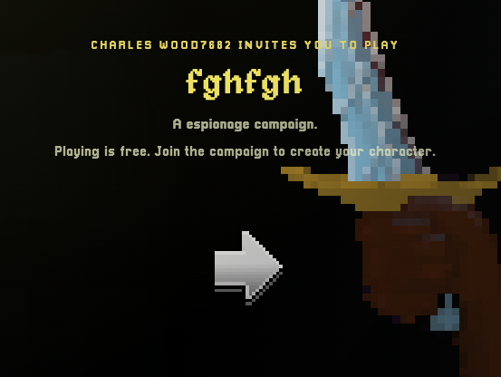 The World Wizard campaign invitation welcome page displayed to an invited player